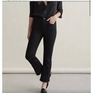 Everlane Women’s Black wash High Rise Kick Crop Raw Hem Jeans Pants Size 26